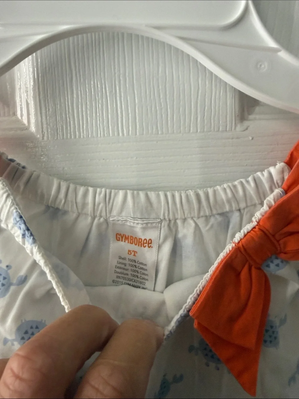 Gymboree Girls' White & Coral Sun Dresses with Blue Print